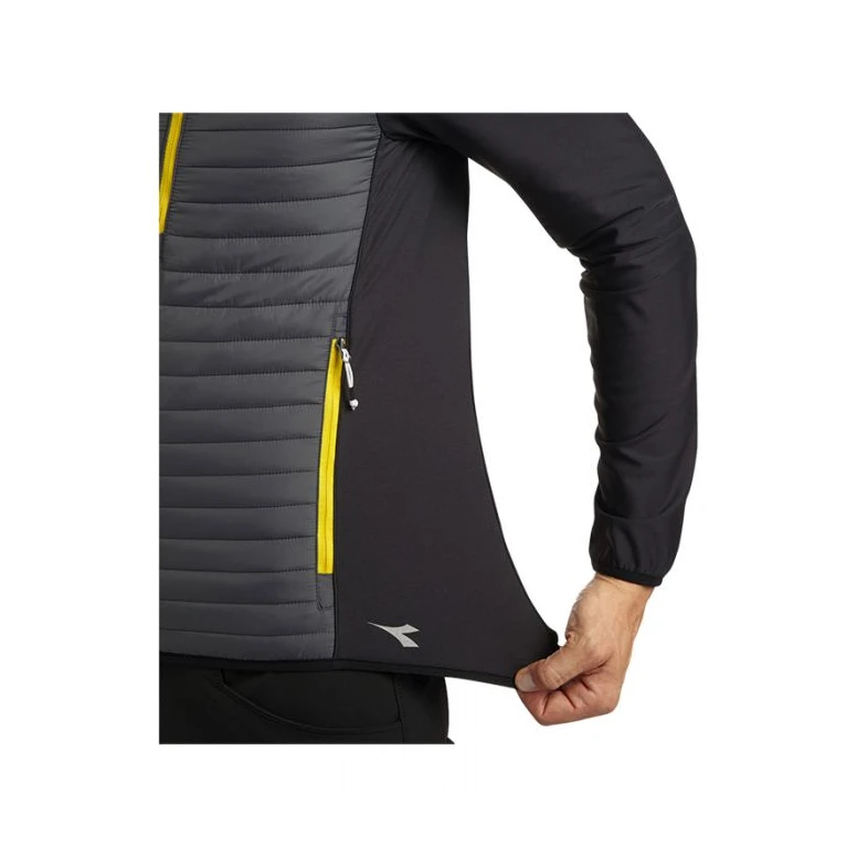 Alles muss raus -  Arbeitsjacke Diadora Hybrid Sweat- Jacket Color Block 702.179458 Schwarz/Gelb Größe L