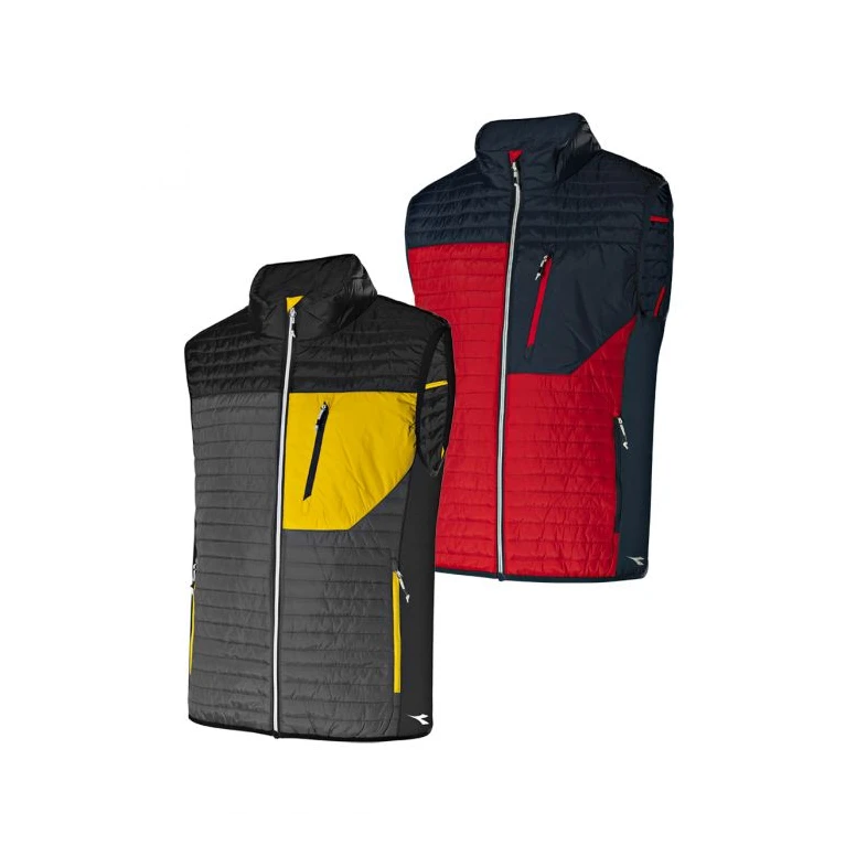 Alles muss raus -  Arbeitsweste Diadora Light Vest Color Block 702.179455 Schwarz/Gelb Größe L