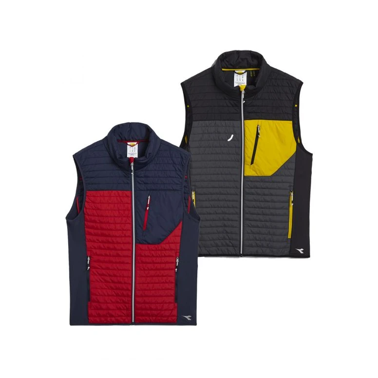 Alles muss raus -  Arbeitsweste Diadora Light Vest Color Block 702.179455 Schwarz/Gelb Größe L