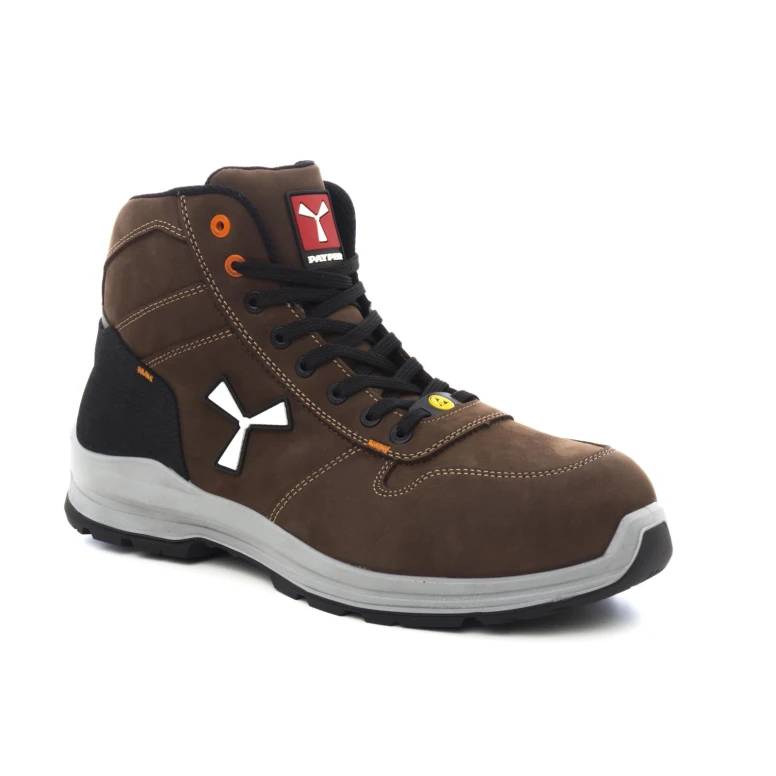 Alles muss raus -  Sicherheitsschuhe Payper Get Force Mid Unisex S3 SRC ESD MID NABUK Farbe Rauchgrau kühl Nummer 44