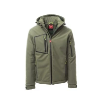 Alles muss raus -  Arbeitsjacke Softshell Stretch Multitaschen Payper Stream Pad AY 7256 Größe 5XL Schwarz/Schwarz