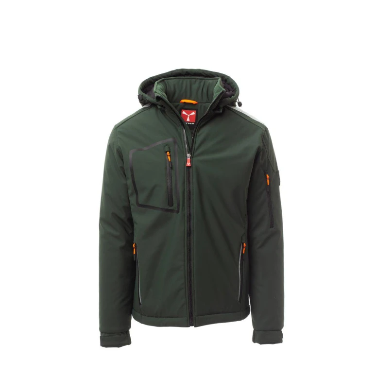 Alles muss raus -  Arbeitsjacke Softshell Stretch Multitaschen Payper Stream Pad AY 7256 Größe 5XL Schwarz/Schwarz