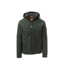 Alles muss raus -  Arbeitsjacke Softshell Stretch Multitaschen Payper Stream Pad AY 7256 Größe 5XL Schwarz/Schwarz