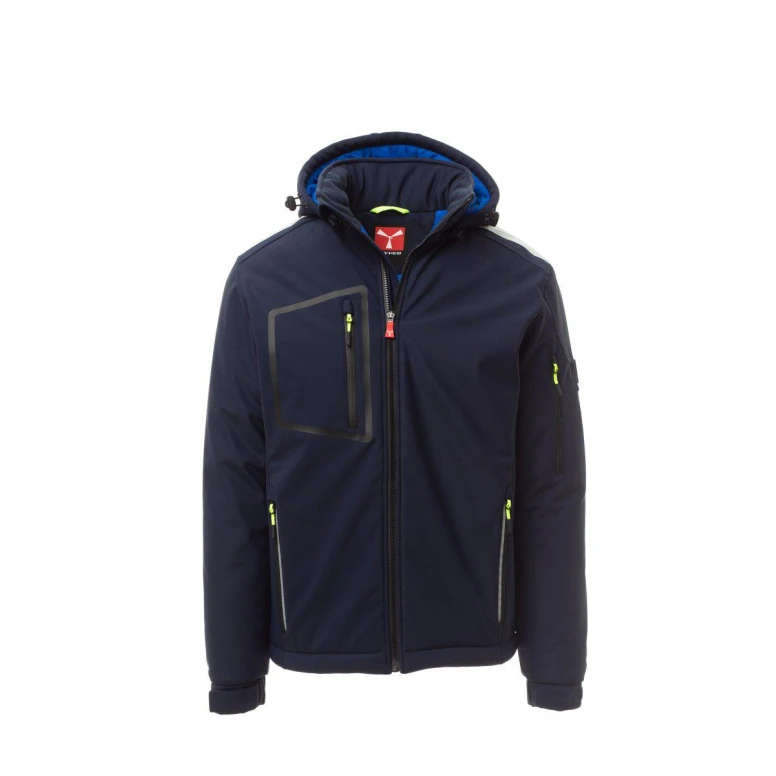 Alles muss raus -  Arbeitsjacke Softshell Stretch Multitaschen Payper Stream Pad AY 7256 Größe 5XL Schwarz/Schwarz