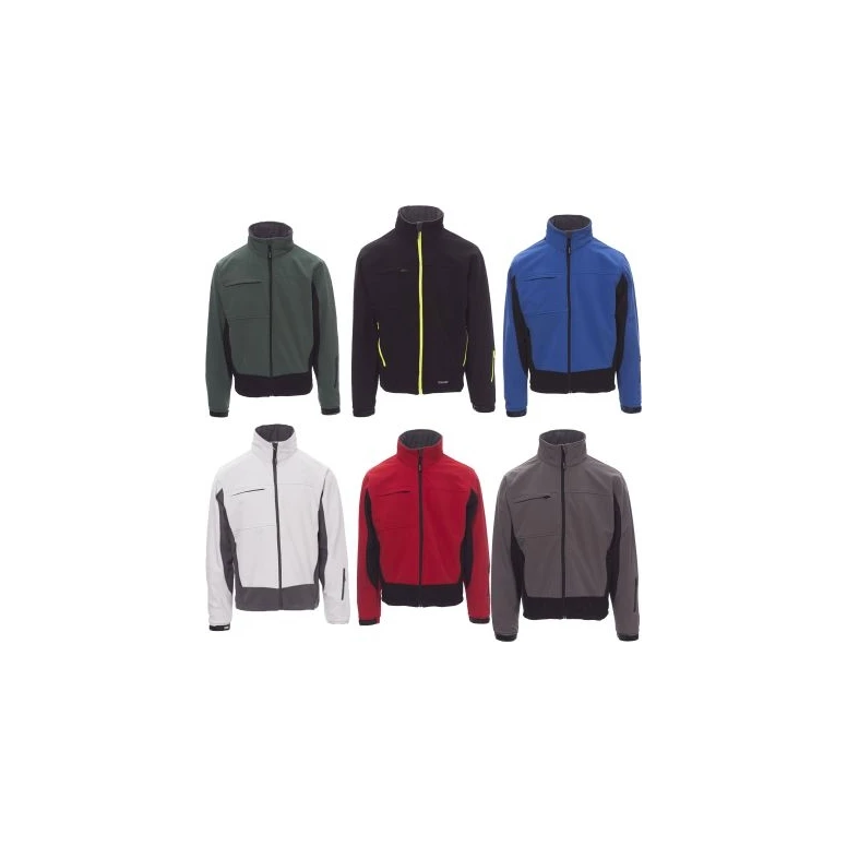 Alles muss raus -  Ergonomische Softshell- Multitaschen- Jacke Bicolor Storm -  Payper AY 7237 Größe L Grau/Schwarz