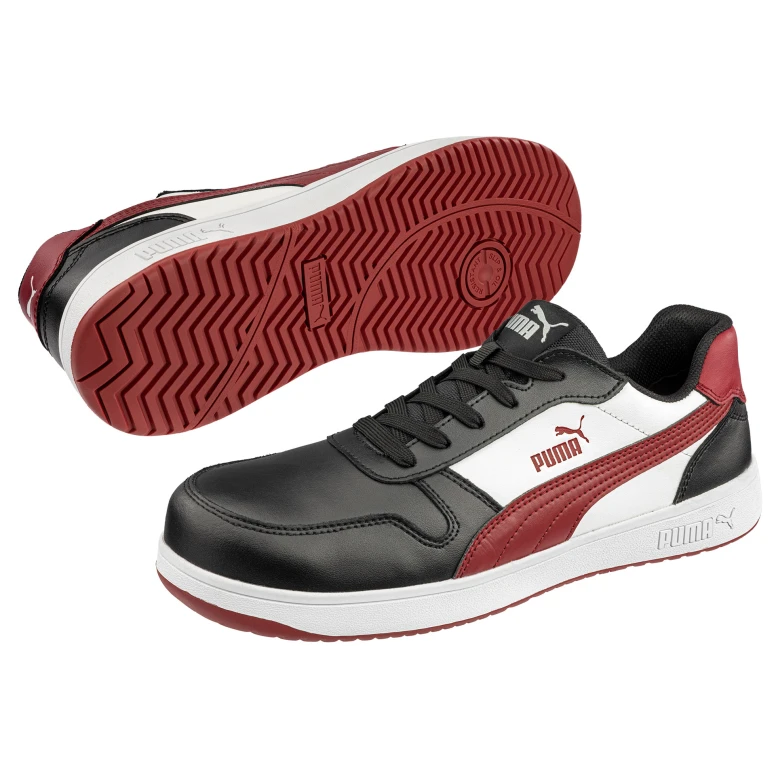Alles muss raus -  Sicherheitsschuhe Puma Frontcourt Black/White/Red Low S3 FO HRO ESD SRC 640200 Nummer 39