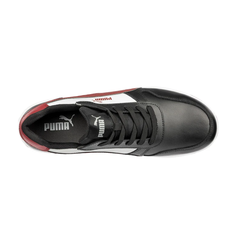 Alles muss raus -  Sicherheitsschuhe Puma Frontcourt Black/White/Red Low S3 FO HRO ESD SRC 640200 Nummer 39
