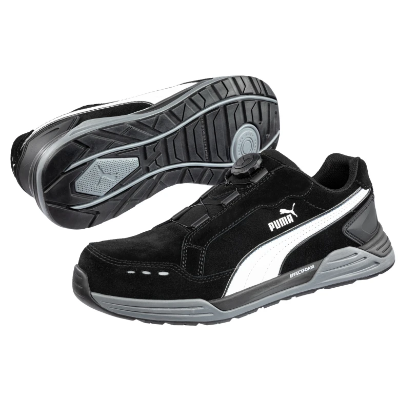 Alles muss raus -  Sicherheitsschuhe Puma Airtwist Black Disc Low mit BOA- Verschluss S3 HRO ESD SRC 644651 Nummer 43
