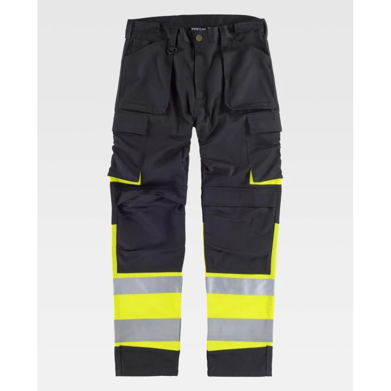 Alles muss raus -  Arbeitshose Multitaschen Hochsichtbarkeit  C2918 -  Workteam Größe 42 Farbe Schwarz Orange
