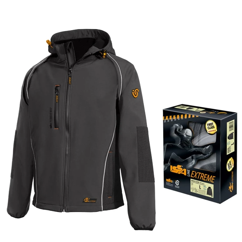 Alles muss raus -  Jacke technische softshell 8884B Clever -  ISSA LINE Größe S Farbe Schwarz