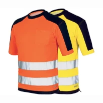 Alles muss raus -  T- shirt Hochsichtbarkeit  ISSA LINE -  08186 Größe M Farbe Fluoreszierendes Orange Navyblau