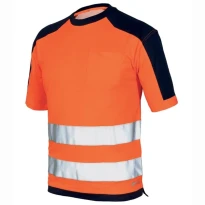 Alles muss raus -  T- shirt Hochsichtbarkeit  ISSA LINE -  08186 Größe M Farbe Fluoreszierendes Orange Navyblau