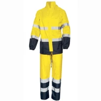Alles muss raus -  Wasserabweisendes Sicherheitskomplettset  ISSA LINE -  01800 Größe M Farbe Fluoreszierendes Orange Navyblau