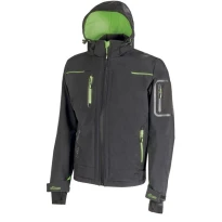 Alles muss raus -  Arbeitsjacke Softshell Stretch elastisch U- Power Space FU187BC Größe M Farbe Carbonschwarz