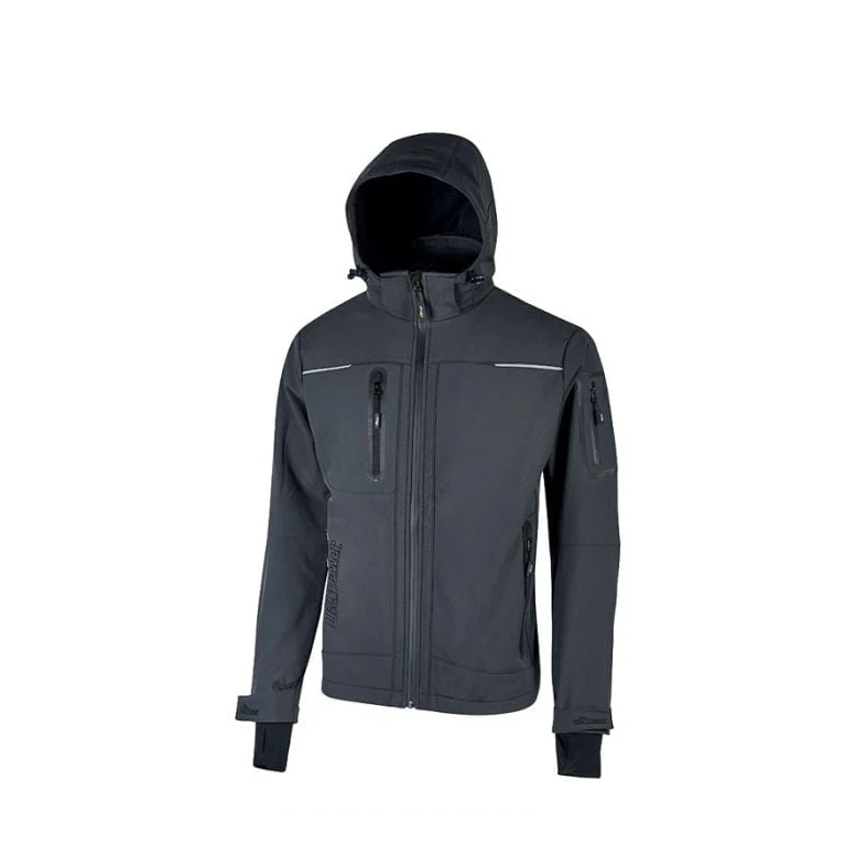Alles muss raus -  Arbeitsjacke Softshell Stretch elastisch U- Power Space FU187BC Größe M Farbe Carbonschwarz