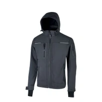 Alles muss raus -  Arbeitsjacke Softshell Stretch elastisch U- Power Space FU187BC Größe M Farbe Carbonschwarz