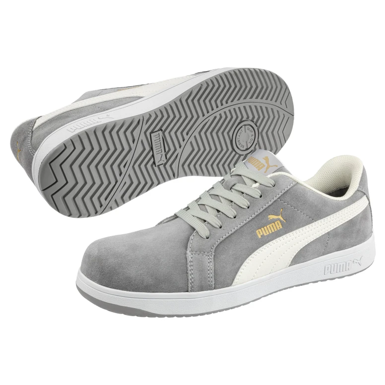 Alles muss raus -  Sicherheitsschuhe Puma Iconic Suede Grey Low S1P FO HRO ESD SRC 640030 Nummer 44