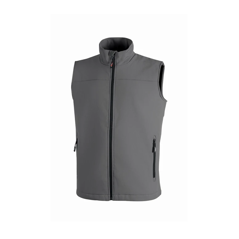 Alles muss raus -  Arbeitsweste Softshell Stretch elastisch U- Power Dublino IN231 Größe 4XL Farbe Carbonschwarz