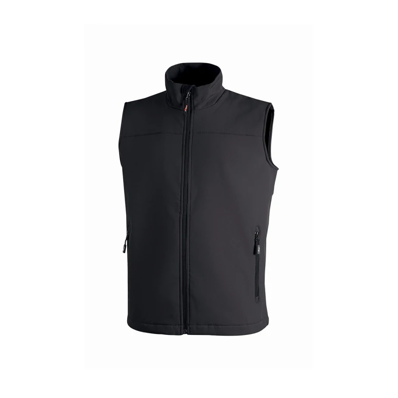 Alles muss raus -  Arbeitsweste Softshell Stretch elastisch U- Power Dublino IN231 Größe 4XL Farbe Carbonschwarz