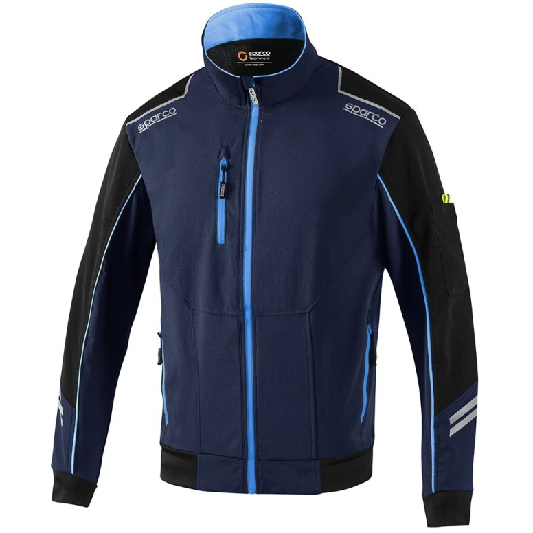 Alles muss raus -  Arbeitsjacke Light- Shell Sparco Tech 02413 Größe XL Farbe Navyblau Orange