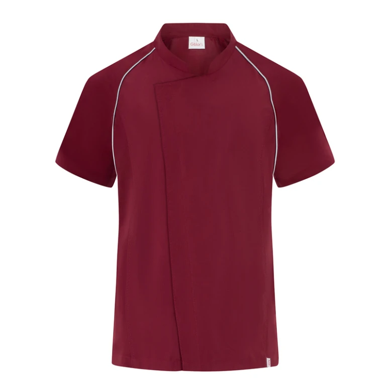 Alles muss raus -  Koreanische Jacke Giblor's Gastronomie Javier 25P08G430 Koch Kurzarm Wellness Größe XL Farbe Bordeaux