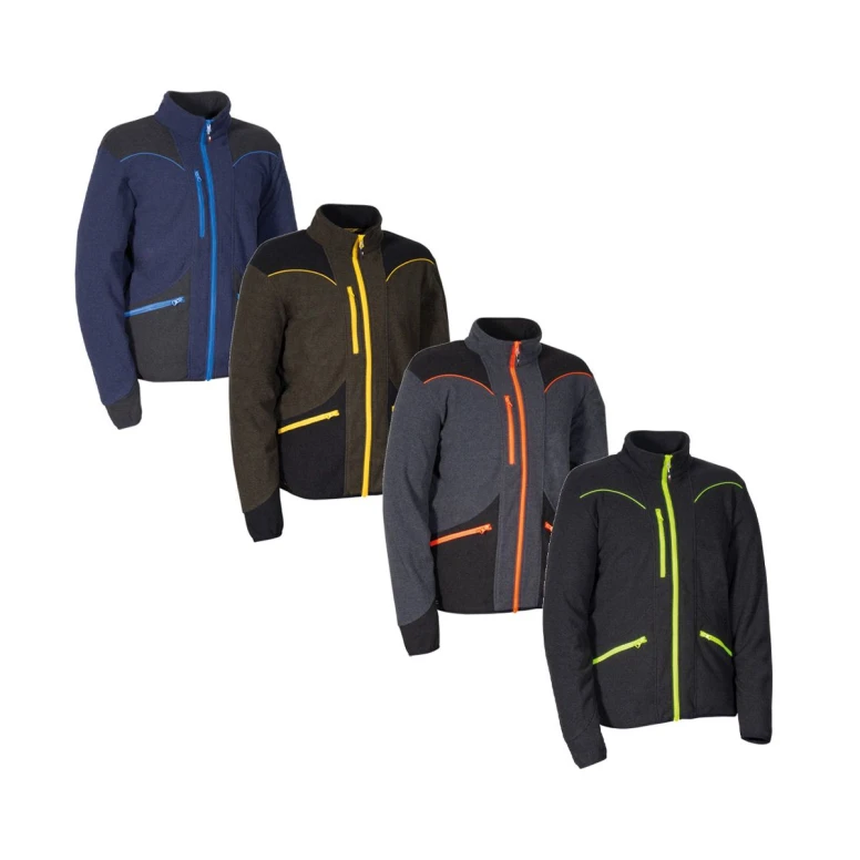 Alles muss raus -  Arbeitsjacke aus Mikrofleece mit mehreren Taschen Cofra Grebo V628- 0- 02 Größe L Farbe Schlamm Schwarz Gelb