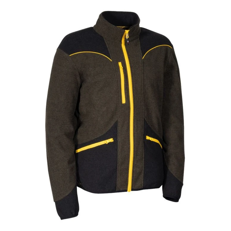 Alles muss raus -  Arbeitsjacke aus Mikrofleece mit mehreren Taschen Cofra Grebo V628- 0- 02 Größe L Farbe Schlamm Schwarz Gelb
