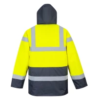 Alles muss raus - Arbeitsjacke Portwest Warnschutz ES466 wasserdicht viele Taschen Größe XS Farbe Neongelb Marineblau 2
