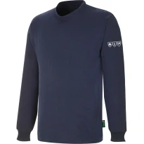 T-Shirt  Rundhalsausschnitt mit langen Ärmeln Multinorme aus Gewebe Flammhemmend 436382 Neri
