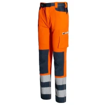 Arbeitsbundhose mit hoher Sichtbarkeit, Multitaschen, Stretch, Issa Line Softshell HI-VI 8450B