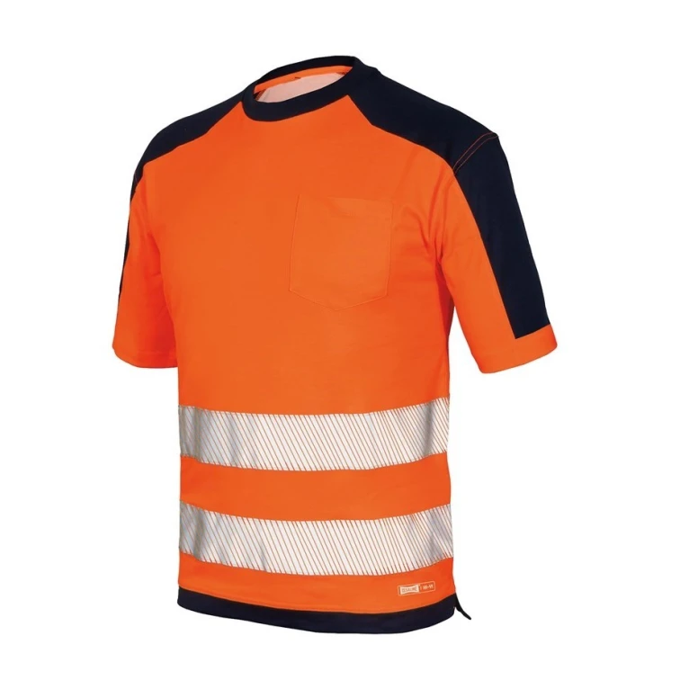 Hochsichtbarkeit T-Shirt mit thermisch versiegelten Segmentbändern Issa Line HV 08186N