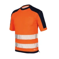 Hochsichtbarkeit T-Shirt mit thermisch versiegelten Segmentbändern Issa Line HV 08186N