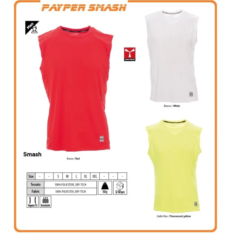 Technisches Sport-Singlet mit Rundhalsausschnitt und breiten Trägern Smash - Payper