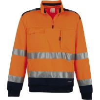 Zweifarbiger Kurzreißverschluss-Arbeits-Sweatshirt mit hoher Sichtbarkeit und vielen Taschen Payper Vision