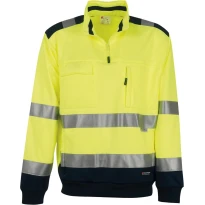 Zweifarbiger Kurzreißverschluss-Arbeits-Sweatshirt mit hoher Sichtbarkeit und vielen Taschen Payper Vision