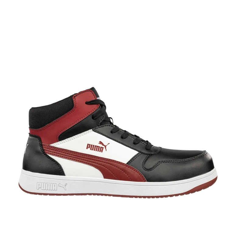 Sicherheitsschuhe Puma Frontcourt Black/White/Red Mid S3 FO HRO ESD SRC 630050