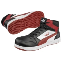 Sicherheitsschuhe Puma Frontcourt Black/White/Red Mid S3 FO HRO ESD SRC 630050