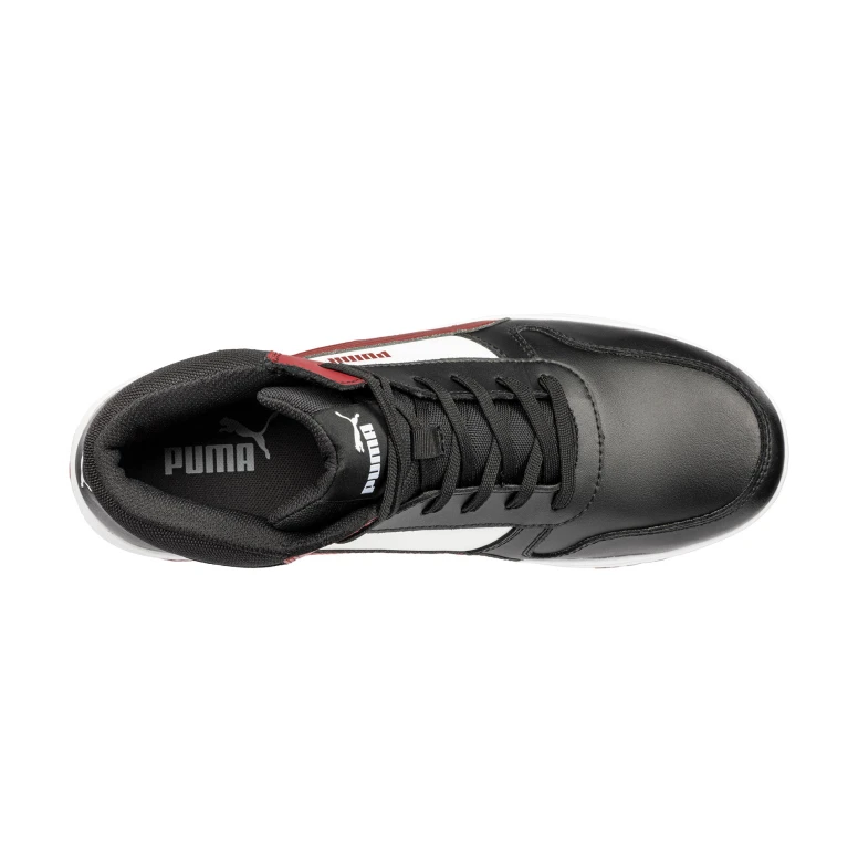 Sicherheitsschuhe Puma Frontcourt Black/White/Red Mid S3 FO HRO ESD SRC 630050