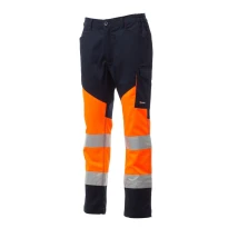 Zweifarbige Arbeitsbundhose mit hoher Sichtbarkeit und vielen Taschen Payper Working Summer AY 7593
