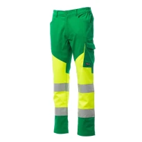 Zweifarbige Arbeitsbundhose mit hoher Sichtbarkeit und vielen Taschen Payper Working Summer AY 7593