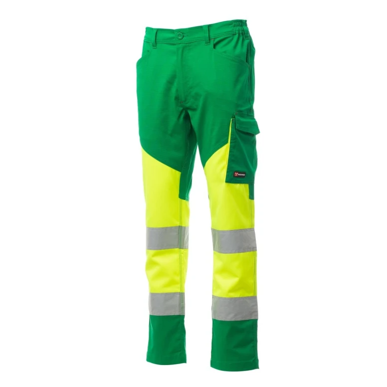 Zweifarbige Arbeitsbundhose mit hoher Sichtbarkeit und vielen Taschen Unisex Payper Working AY 7588