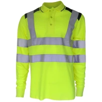 Zweifarbige Langarm-Arbeits-Polo mit hoher Sichtbarkeit Payper Guard+ Winter
