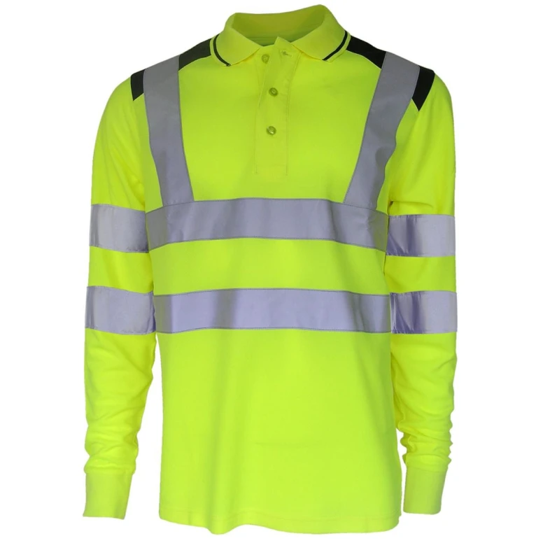 Zweifarbige Langarm-Arbeits-Polo mit hoher Sichtbarkeit Payper Guard+ Winter