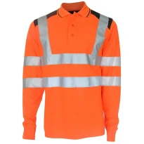 Zweifarbige Langarm-Arbeits-Polo mit hoher Sichtbarkeit Payper Guard+ Winter 2