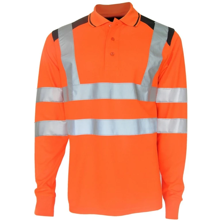 Zweifarbige Langarm-Arbeits-Polo mit hoher Sichtbarkeit Payper Guard+ Winter